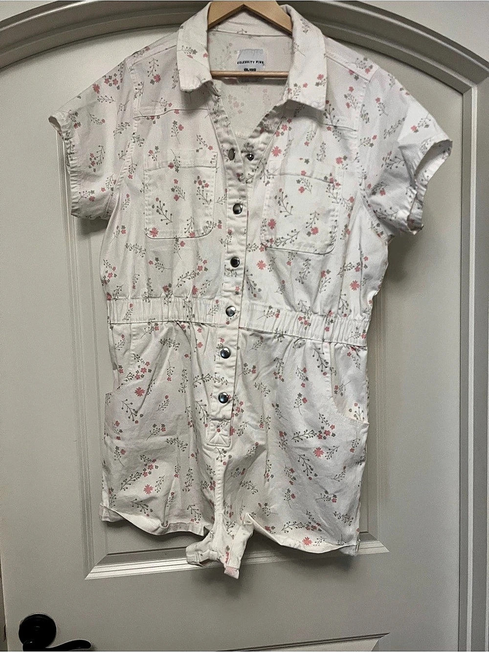 Celebrity Pink Floral Romper in White & Pink XXL NWT